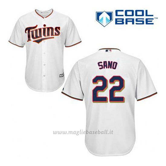 Maglia Baseball Uomo Minnesota Twins Miguel Sano 22 Bianco 1ªCool Base